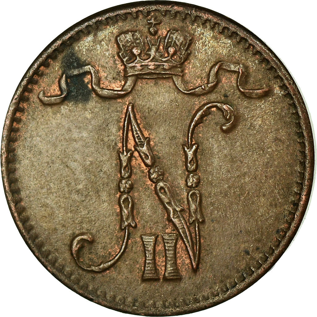 Münze, Finnland, Nicholas II, Penni, 1915, SS+, Kupfer, KM:13