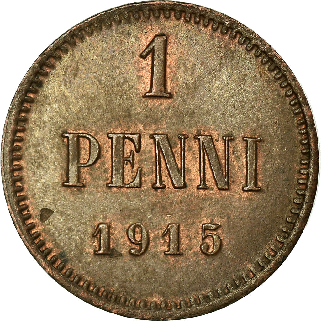 Münze, Finnland, Nicholas II, Penni, 1915, SS+, Kupfer, KM:13