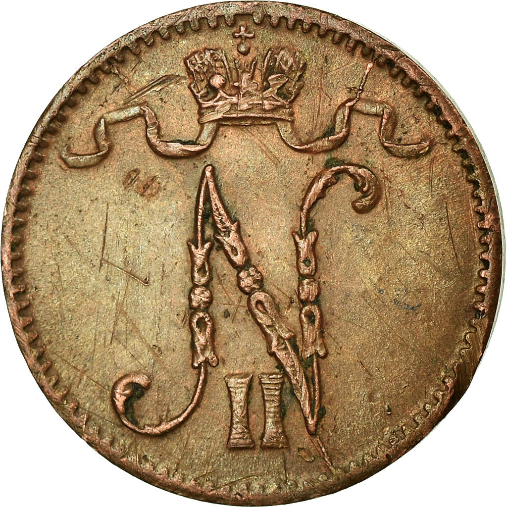 Coin, Finland, Nicholas II, Penni, 1915, AU(50-53), Copper, KM:13