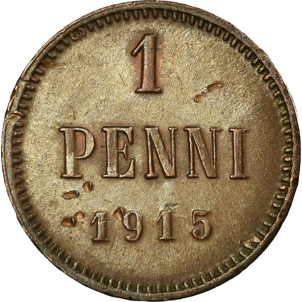 Coin, Finland, Nicholas II, Penni, 1915, EF(40-45), Copper, KM:13