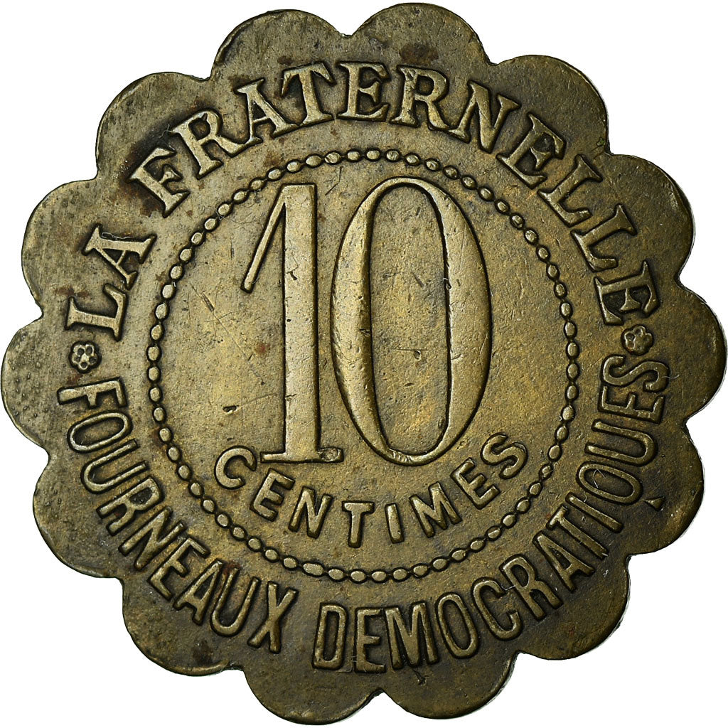 Moeda, França, Ville de Béziers, La Fraternelle, Béziers, 10 Centimes