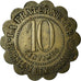 Moeda, França, Ville de Béziers, La Fraternelle, Béziers, 10 Centimes