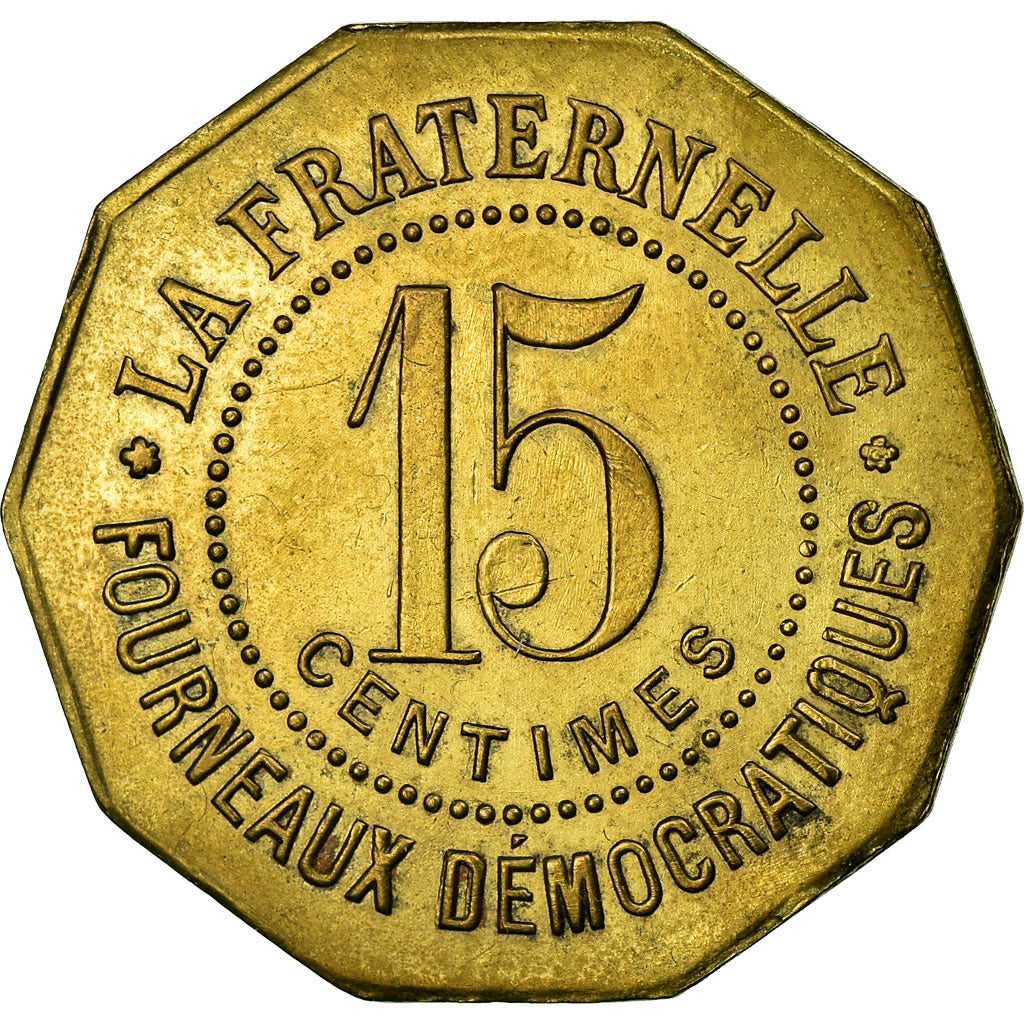 Moneda, Francia, Ville de Béziers, La Fraternelle, Béziers, 15 Centimes, EBC