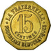 Moneda, Francia, Ville de Béziers, La Fraternelle, Béziers, 15 Centimes, EBC