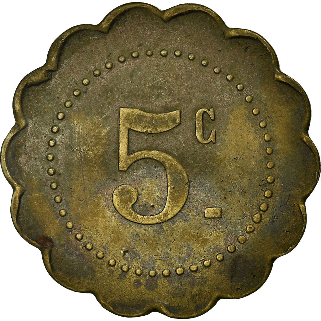 Monnaie, France, La Solidarité, Fourneaux Populaires, Béziers, 5 Centimes