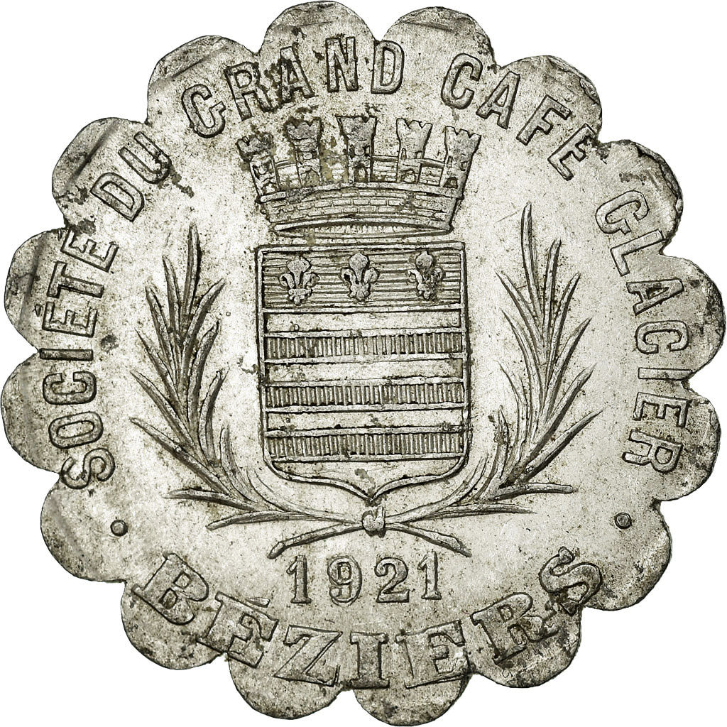 Monnaie, France, Société du Grand Café-Glacier, Béziers, 25 Centimes, TTB+