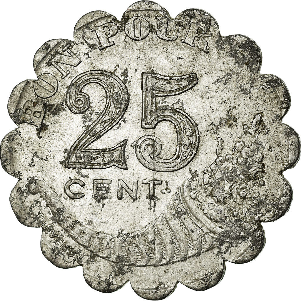 Monnaie, France, Société du Grand Café-Glacier, Béziers, 25 Centimes, TTB+