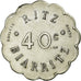 Coin, France, Ritz, Biarritz, 40 Centimes, AU(55-58), Maillechort, Elie:35.3