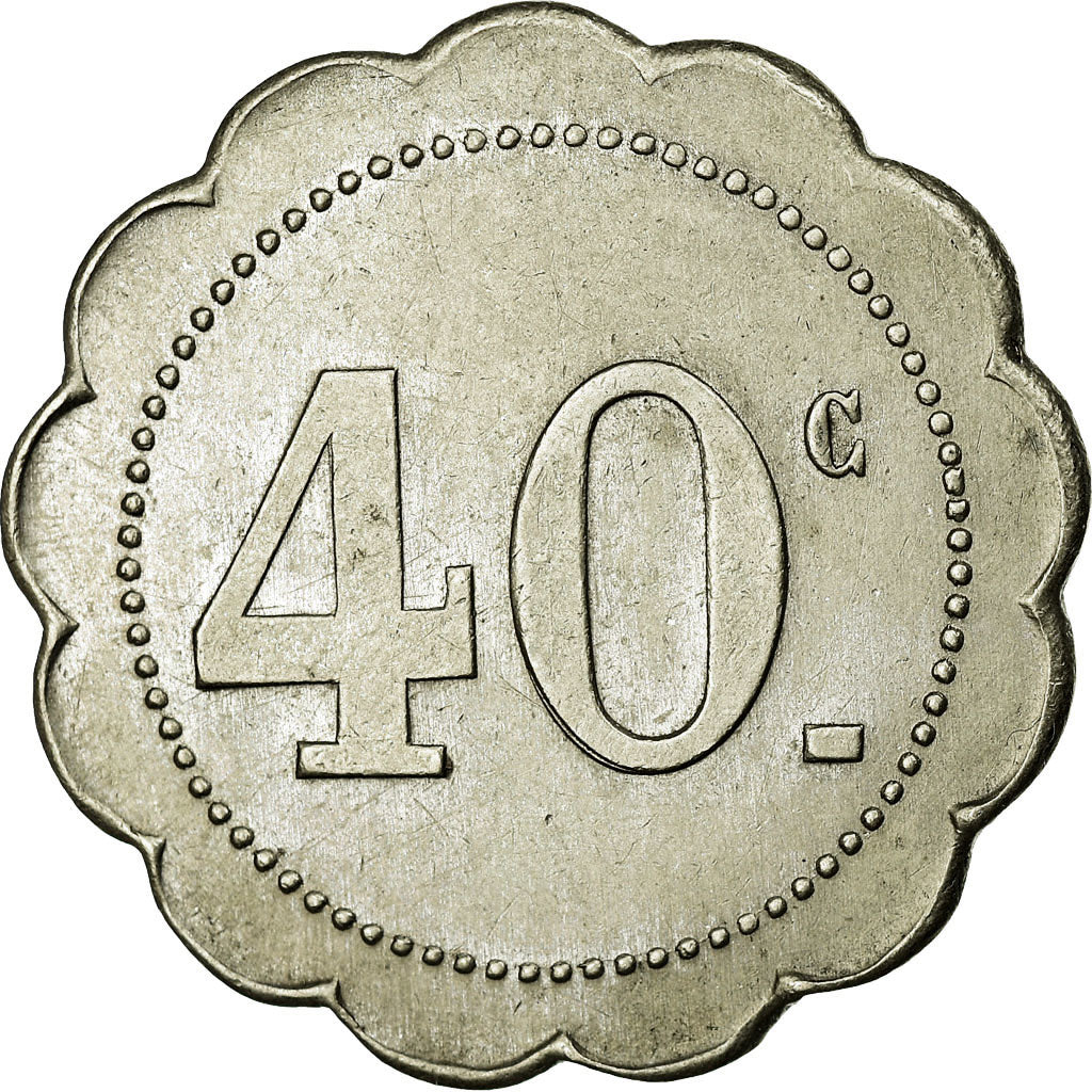Coin, France, Ritz, Biarritz, 40 Centimes, AU(55-58), Maillechort, Elie:35.3