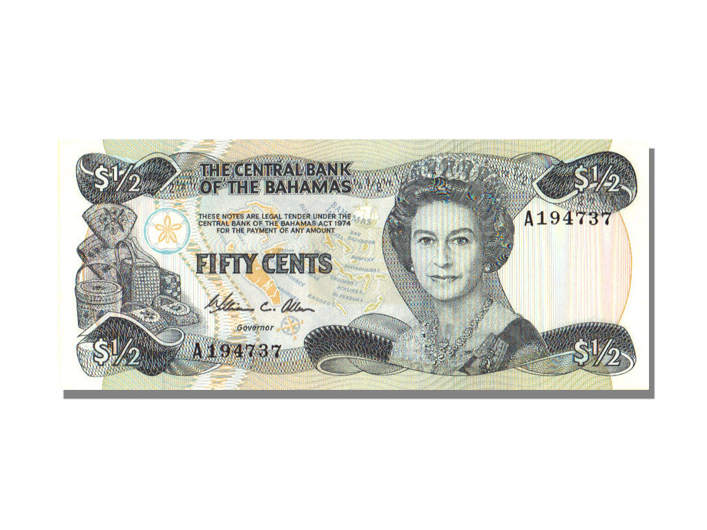 Bahamas, ½ Dollar, 1974, UNC(65-70)