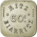 Monnaie, France, Ritz, Biarritz, 60 Centimes, SUP, Maillechort, Elie:35.7