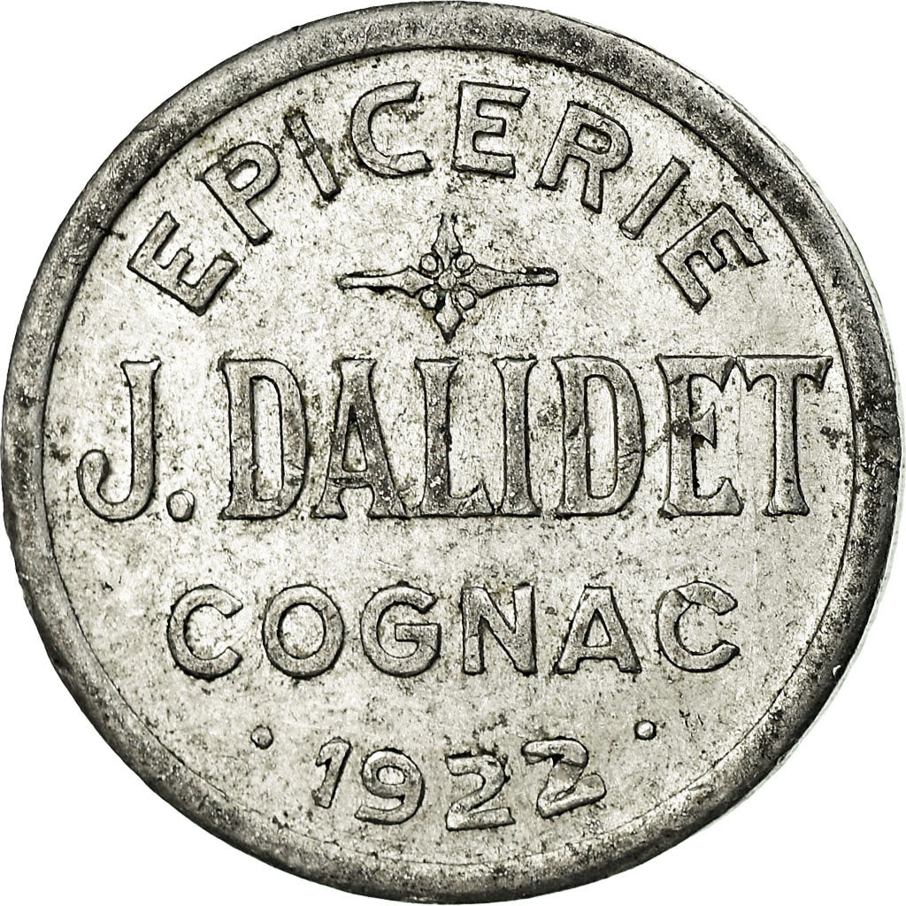 Coin, France, Epicerie DALIDET, Cognac, 5 Centimes, 1922, AU(50-53), Aluminium