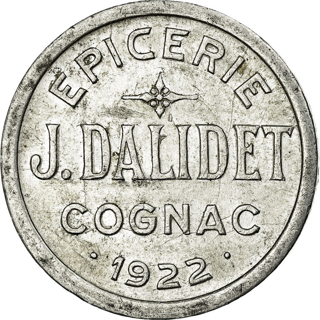 Coin, France, Epicerie DALIDET, Cognac, 10 Centimes, 1922, AU(50-53), Aluminium