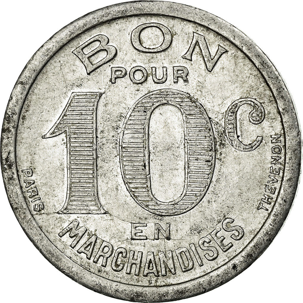 Coin, France, Epicerie DALIDET, Cognac, 10 Centimes, 1922, AU(50-53), Aluminium