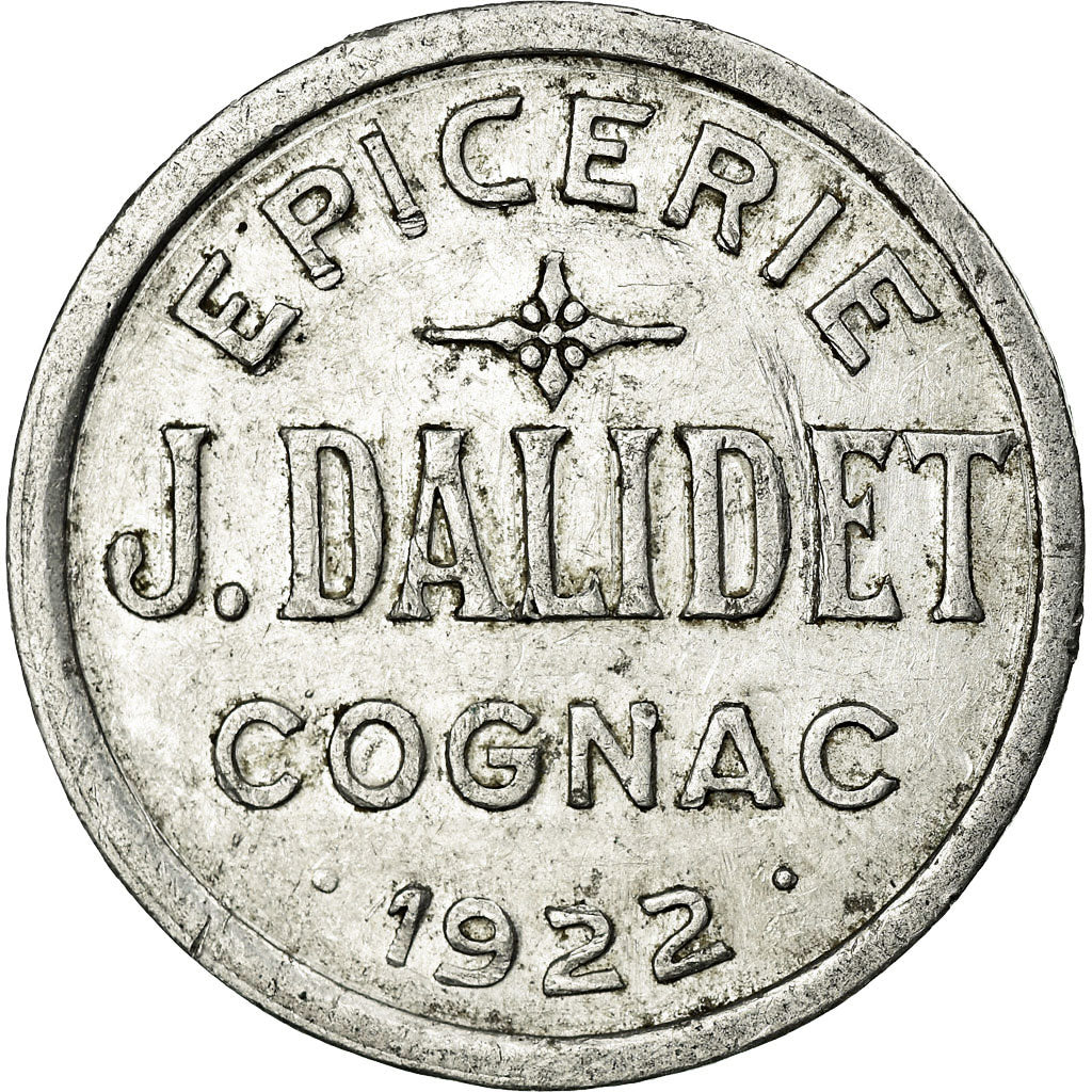 Coin, France, Epicerie DALIDET, Cognac, 25 Centimes, 1922, AU(50-53), Aluminium