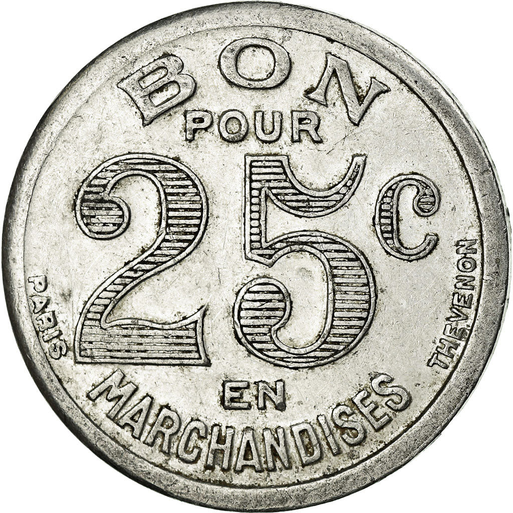 Coin, France, Epicerie DALIDET, Cognac, 25 Centimes, 1922, AU(50-53), Aluminium