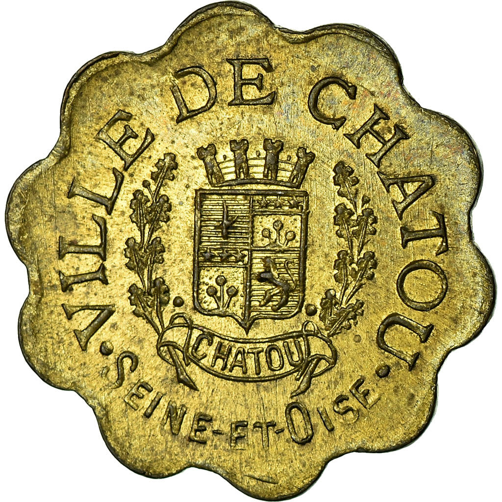 Coin, France, Ville de Chatou, Commerce Industrie, Chatou, 5 Centimes, 1918
