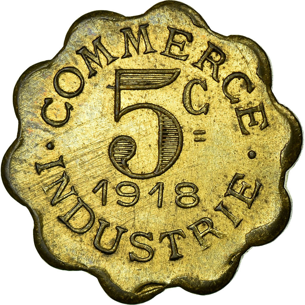 Coin, France, Ville de Chatou, Commerce Industrie, Chatou, 5 Centimes, 1918