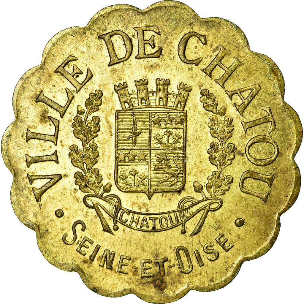 Coin, France, Ville de Chatou, Commerce Industrie, Chatou, 25 Centimes, 1918