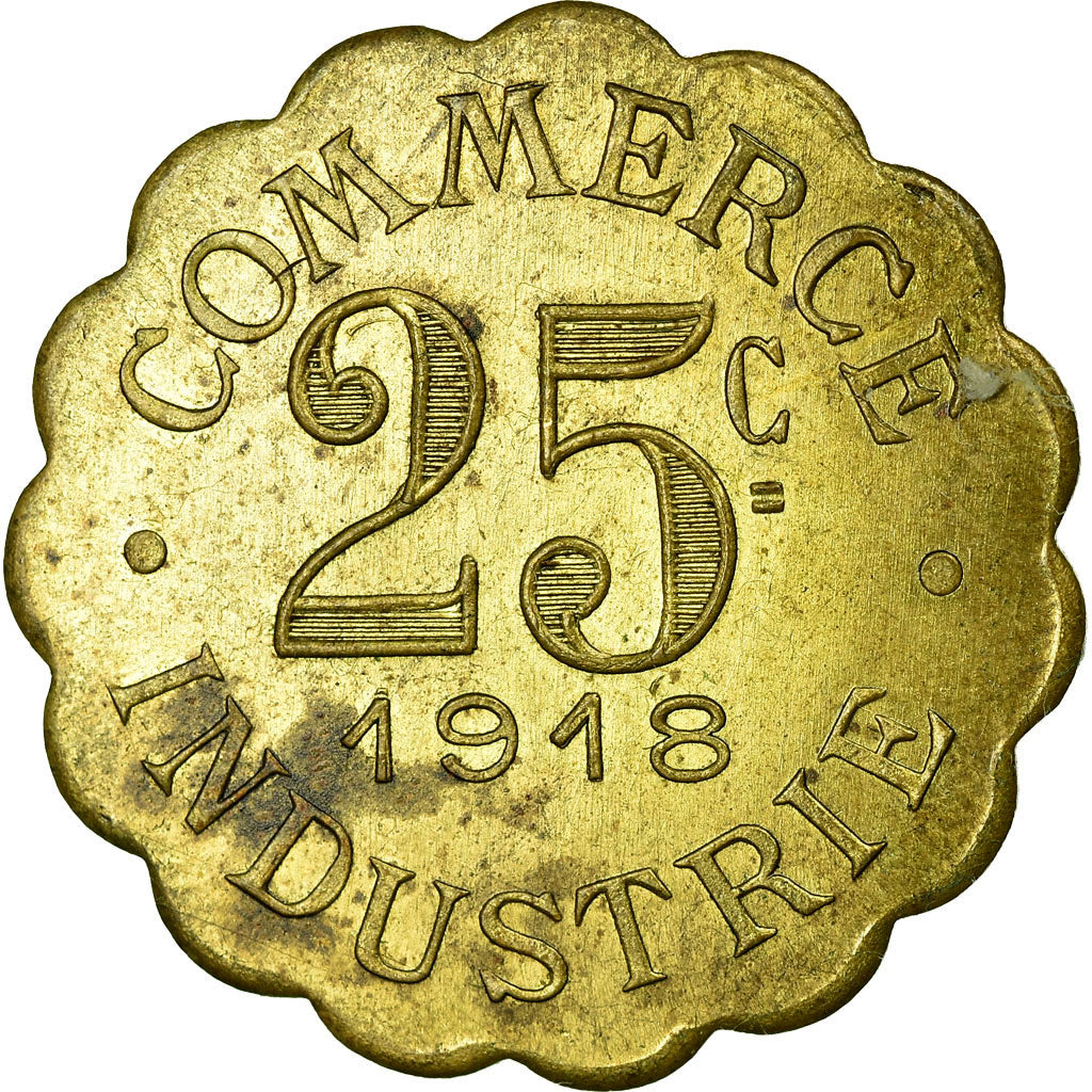 Coin, France, Ville de Chatou, Commerce Industrie, Chatou, 25 Centimes, 1918