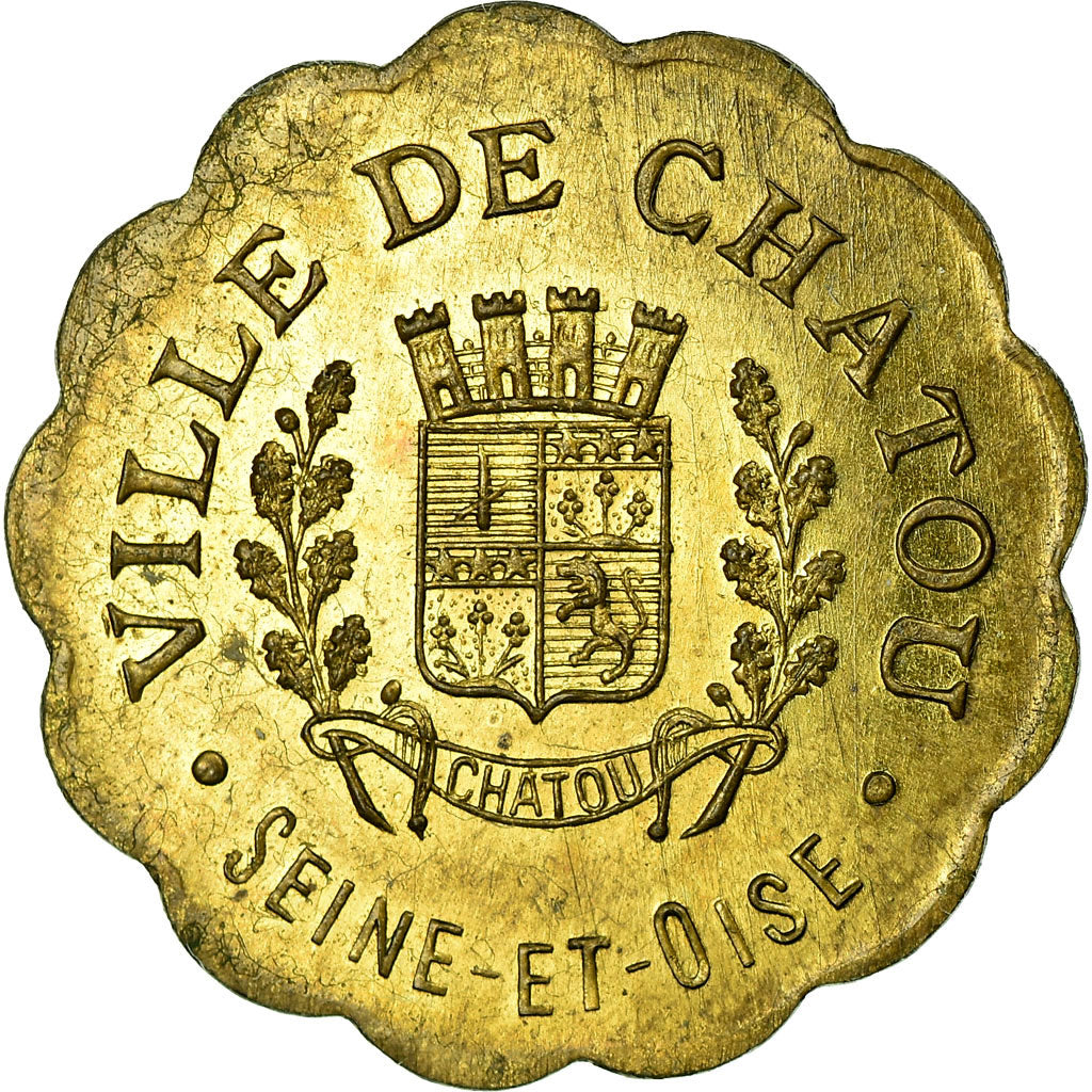 Coin, France, Ville de Chatou, Commerce Industrie, Chatou, 10 Centimes, 1918