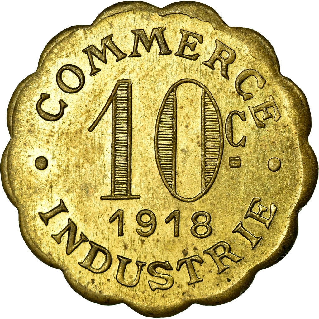 Coin, France, Ville de Chatou, Commerce Industrie, Chatou, 10 Centimes, 1918