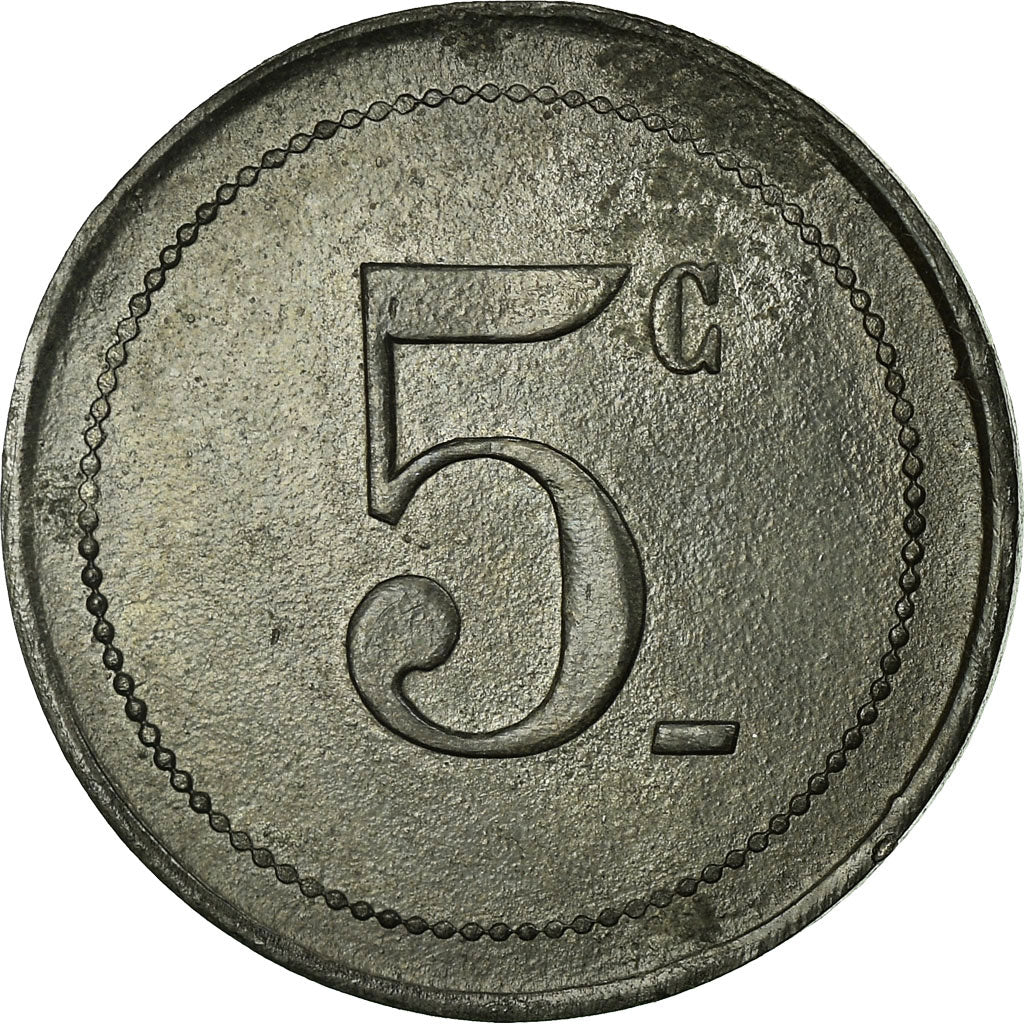 Moneta, Francja, Cantine GIRARD, Cholet, 5 Centimes, EF(40-45), Cynk, Elie:10.1