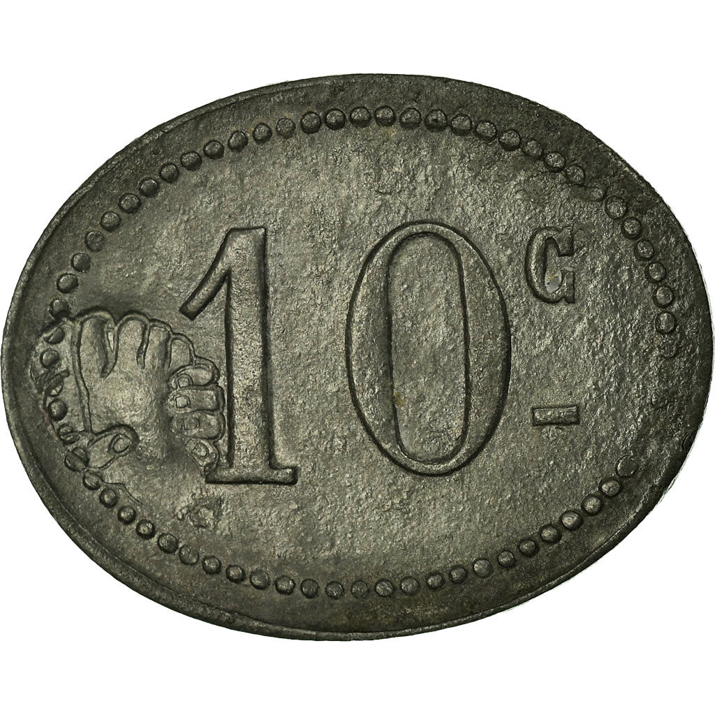 Munten, Frankrijk, Cantine GIRARD, Cholet, 10 Centimes, ZF+, Zinc, Elie:10.8