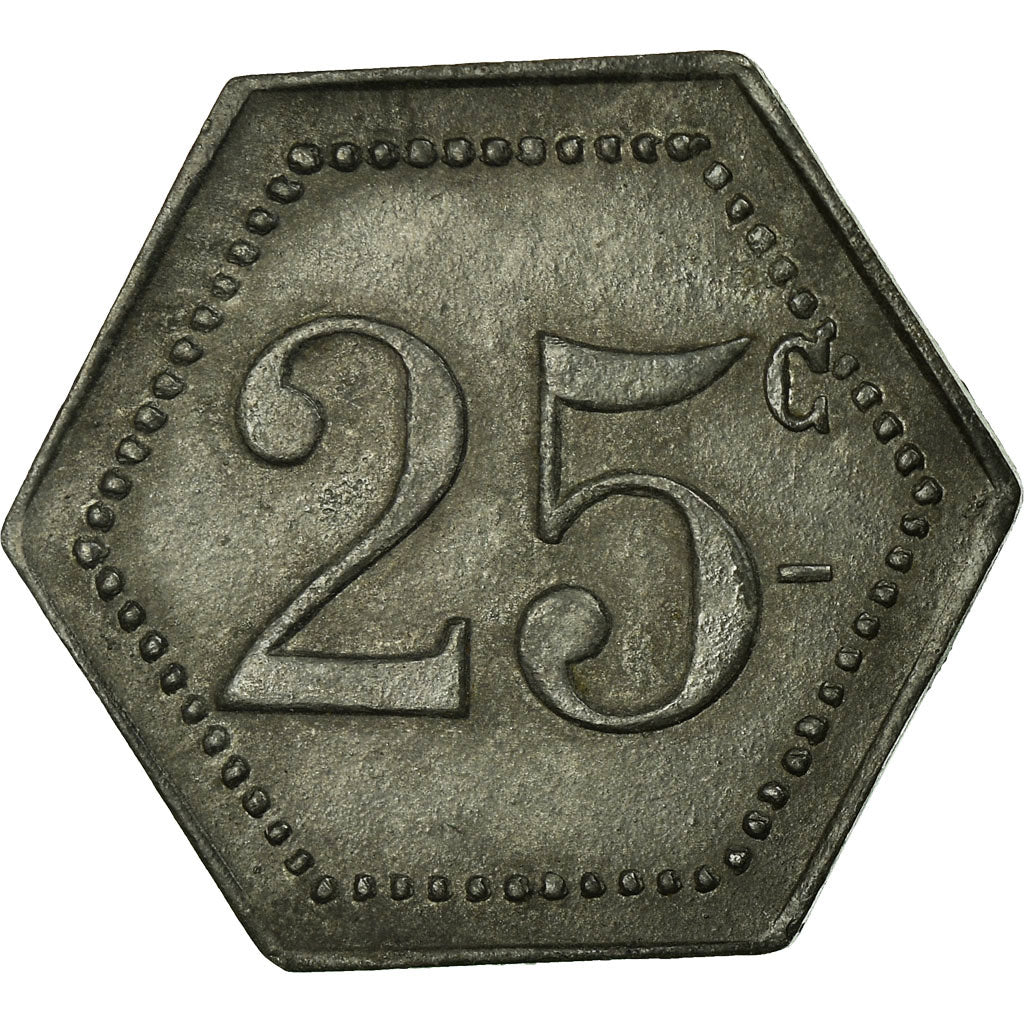 Moneta, Francia, Cantine GIRARD, Cholet, 25 Centimes, BB+, Zinco, Elie:10.3