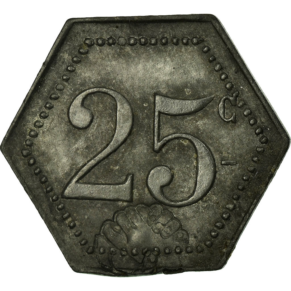 Moneta, Francja, Cantine GIRARD, Cholet, 25 Centimes, Undated, AU(50-53), Cynk