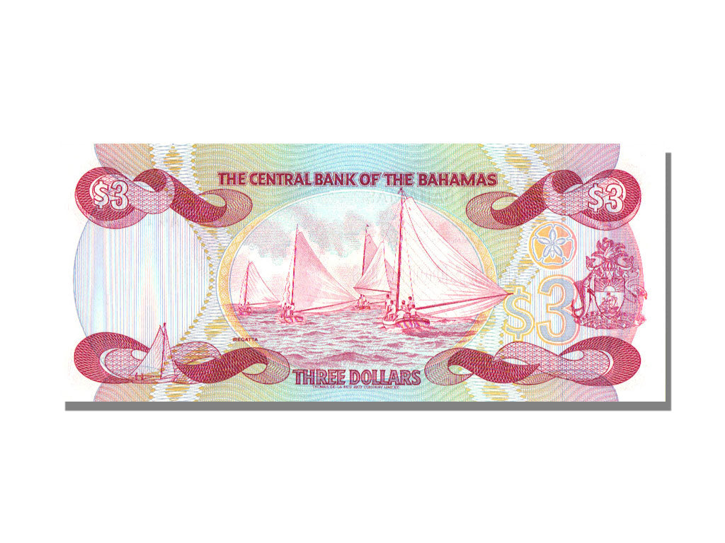 Banconote, Bahamas, 3 Dollars, 1974, FDS