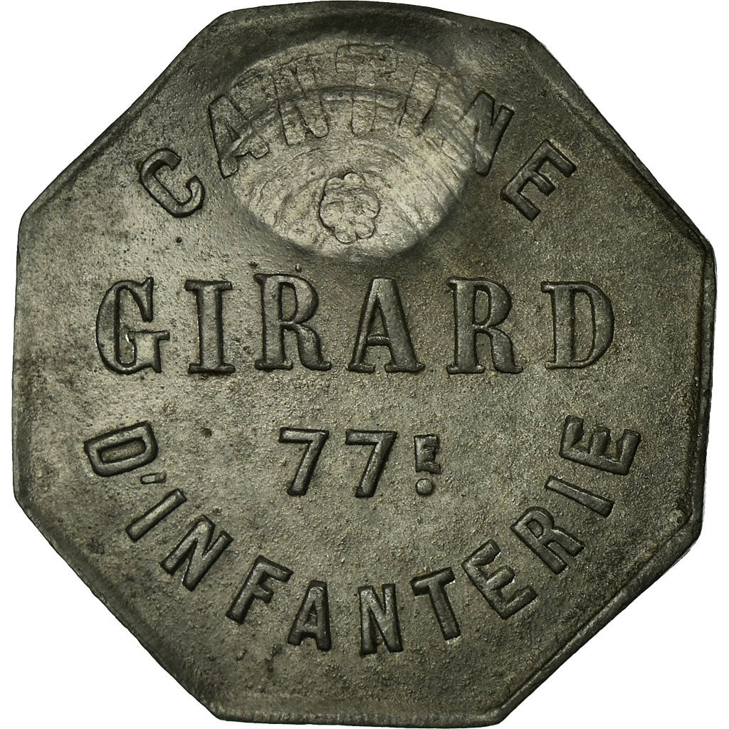 Moneta, Francja, Cantine GIRARD, Cholet, 50 Centimes, Undated, AU(50-53), Cynk