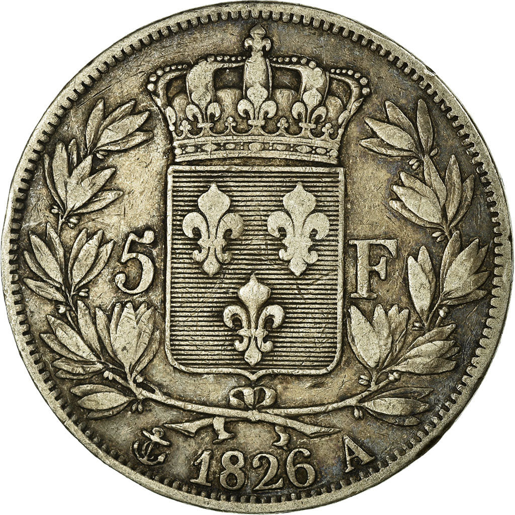 Coin, France, Charles X, 5 Francs, 1826, Paris, VF(30-35), Silver, KM:720.1
