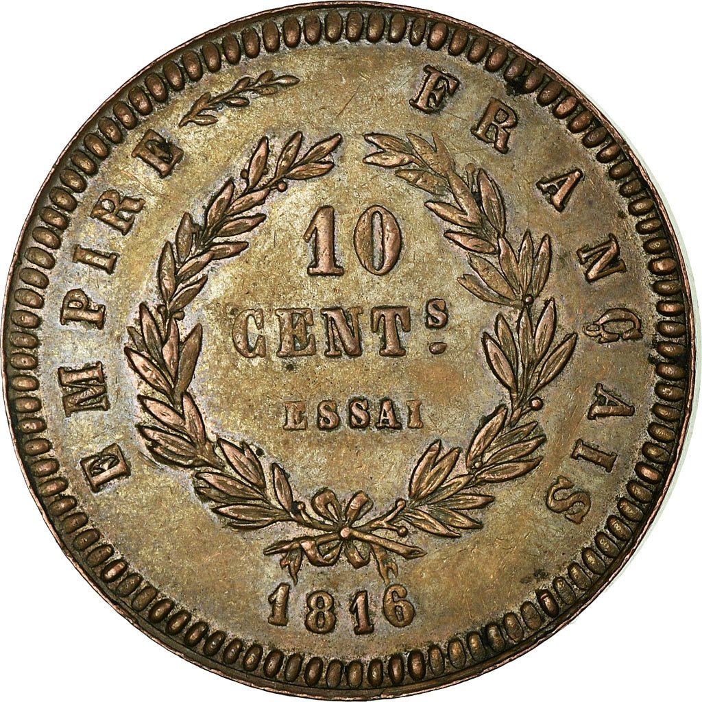 Munten, Frankrijk, Napoleon II, 10 Centimes, 1816, ESSAI, ZF+, Bronze
