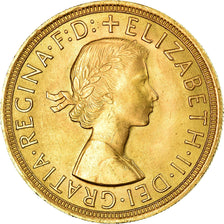 Coin, Great Britain, Elizabeth II, Sovereign, 1957, MS(64), Gold, KM:908