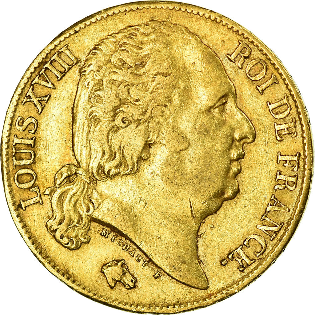 Moneda, Francia, Louis XVIII, 20 Francs, 1817, Lille, MBC, Oro, KM:712.9