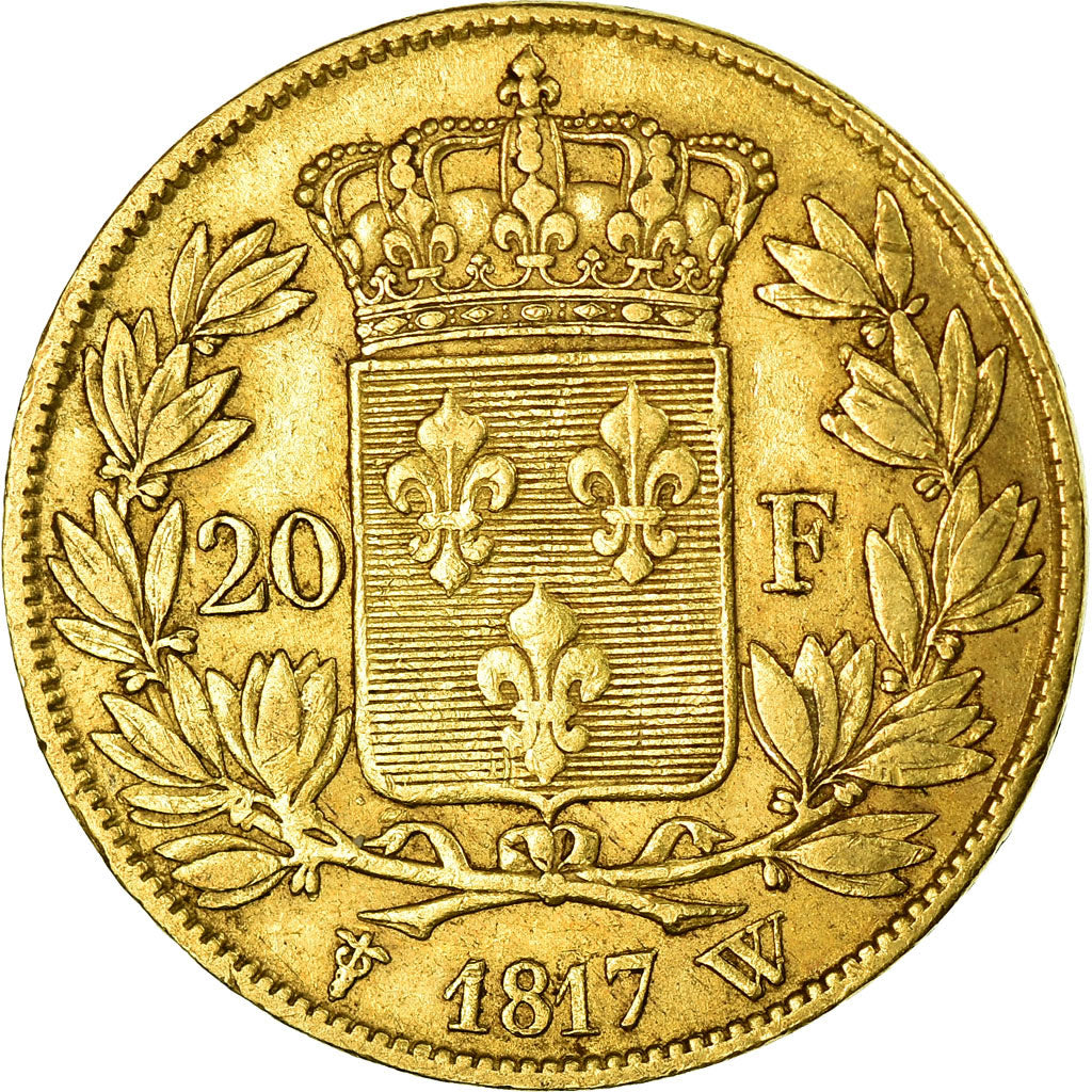 Moneda, Francia, Louis XVIII, 20 Francs, 1817, Lille, MBC, Oro, KM:712.9