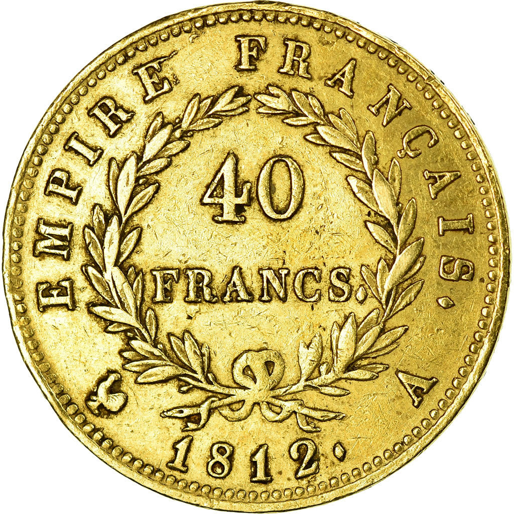 Moneda, Francia, Napoléon I, 40 Francs, 1812, Paris, MBC, Oro, KM:696.1