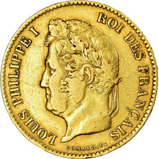 Coin, France, Louis-Philippe, 40 Francs, 1834, Paris, VF(30-35), Gold, KM:747.1