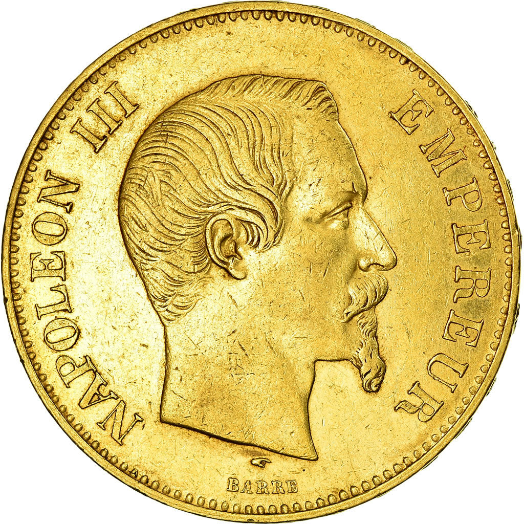Munten, Frankrijk, Napoleon III, 100 Francs, 1857, Paris, ZF, Goud, KM:786.1