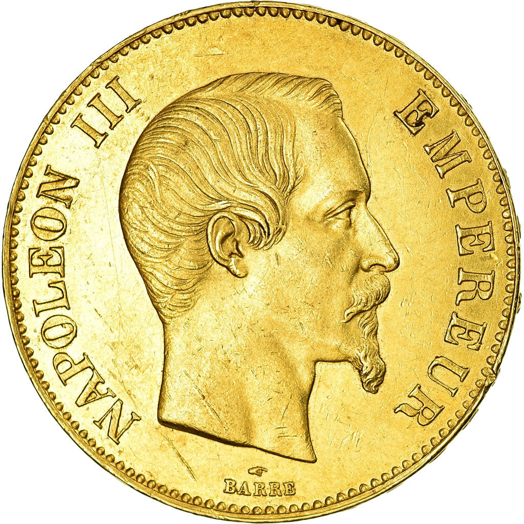 Münze, Frankreich, Napoleon III, 100 Francs, 1858, Paris, SS+, Gold, KM:786.1