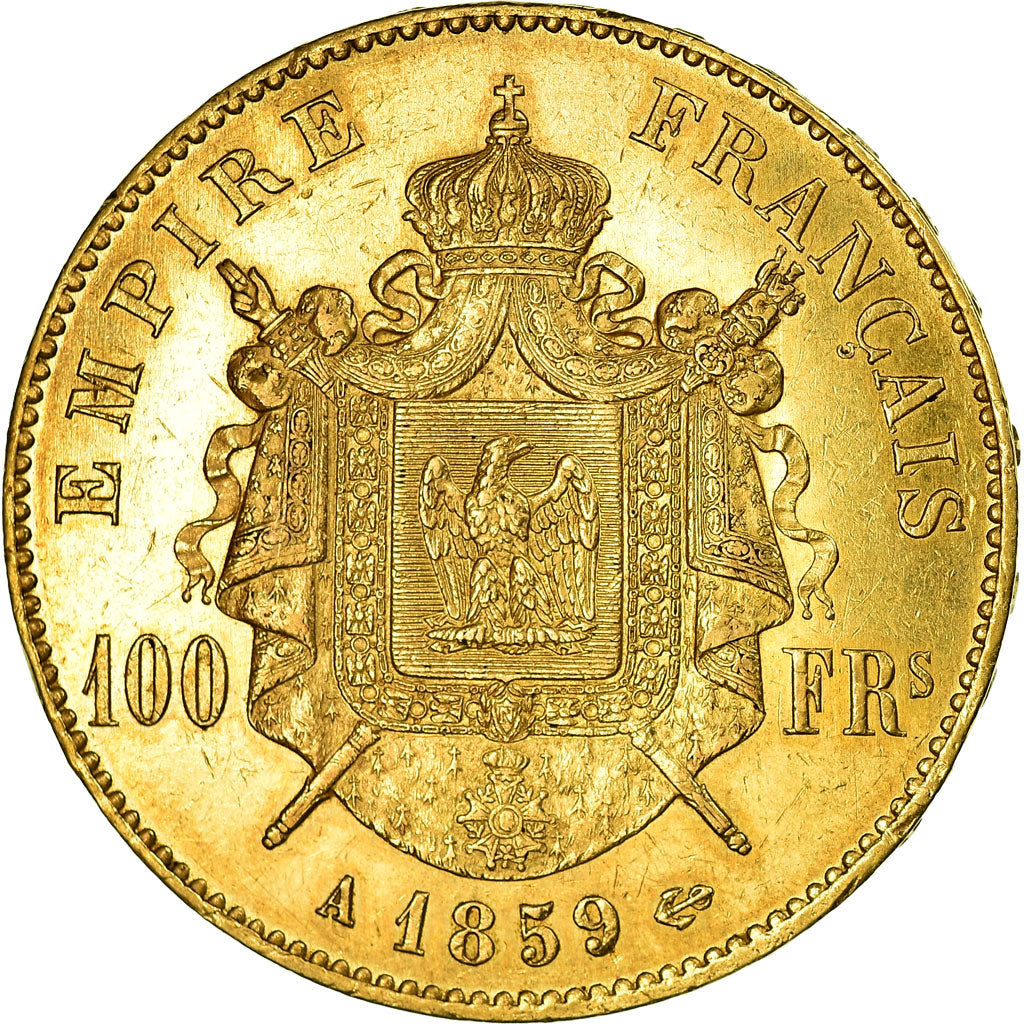 Münze, Frankreich, Napoleon III, 100 Francs, 1859, Paris, SS+, Gold, KM:786.1
