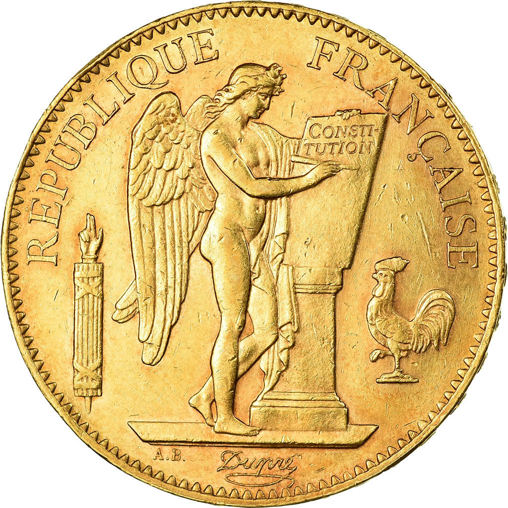 Moneda, Francia, Génie, 100 Francs, 1909, Paris, EBC, Oro, KM:858