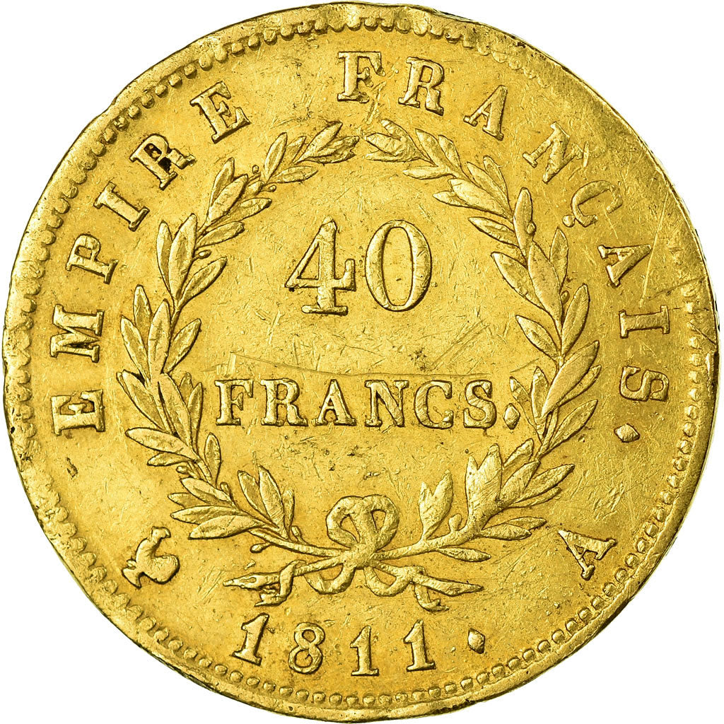 Munten, Frankrijk, Napoléon I, 40 Francs, 1811, Paris, ZF, Goud, KM:696.1