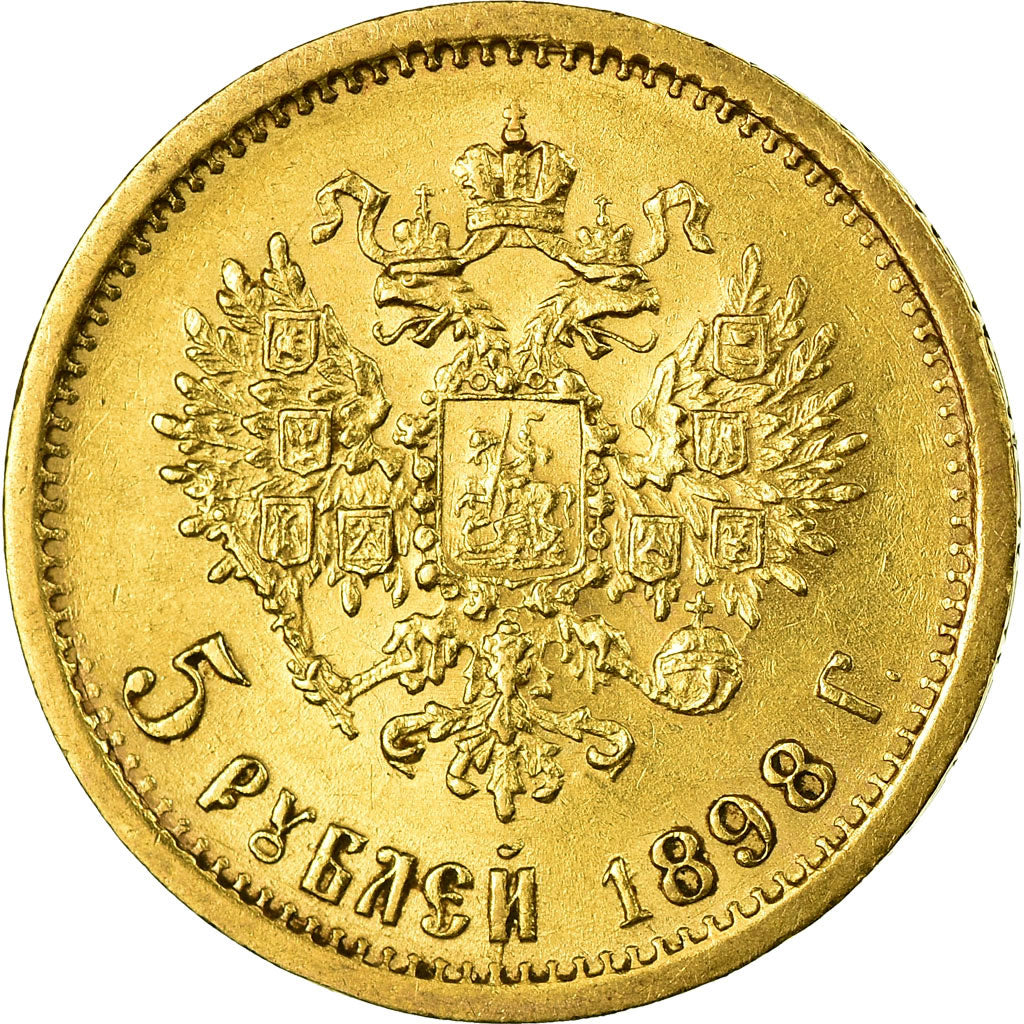 Moeda, Rússia, Nicholas II, 5 Roubles, 1898, St. Petersburg, MS(60-62)