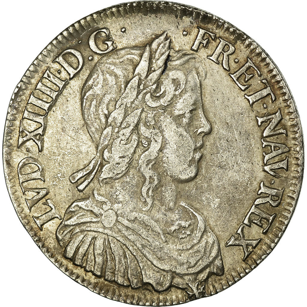 Munten, Frankrijk, Louis XIV, 1/2 Écu à la mèche longue, 1652, Rouen, ZF