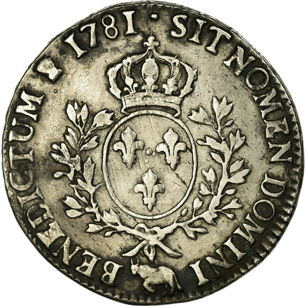 Coin, France, Louis XVI, Écu de Béarn aux branches d'olivier, 1781, Pau
