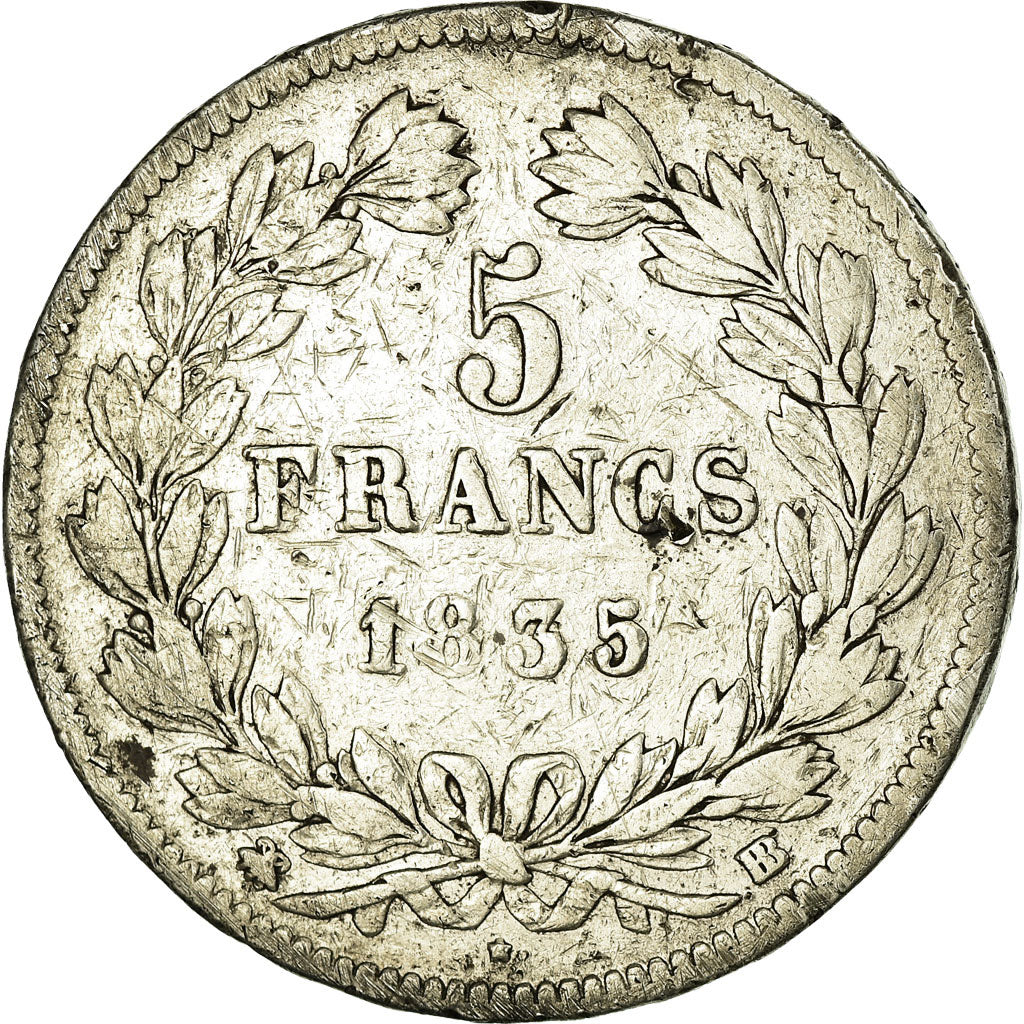 Monnaie, France, Louis-Philippe, 5 Francs, 1835, Strasbourg, TB, Argent