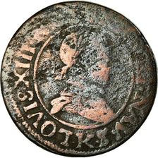 Monnaie, France, Louis XIII, Double Tournois, 1618, Bordeaux, TB, Cuivre