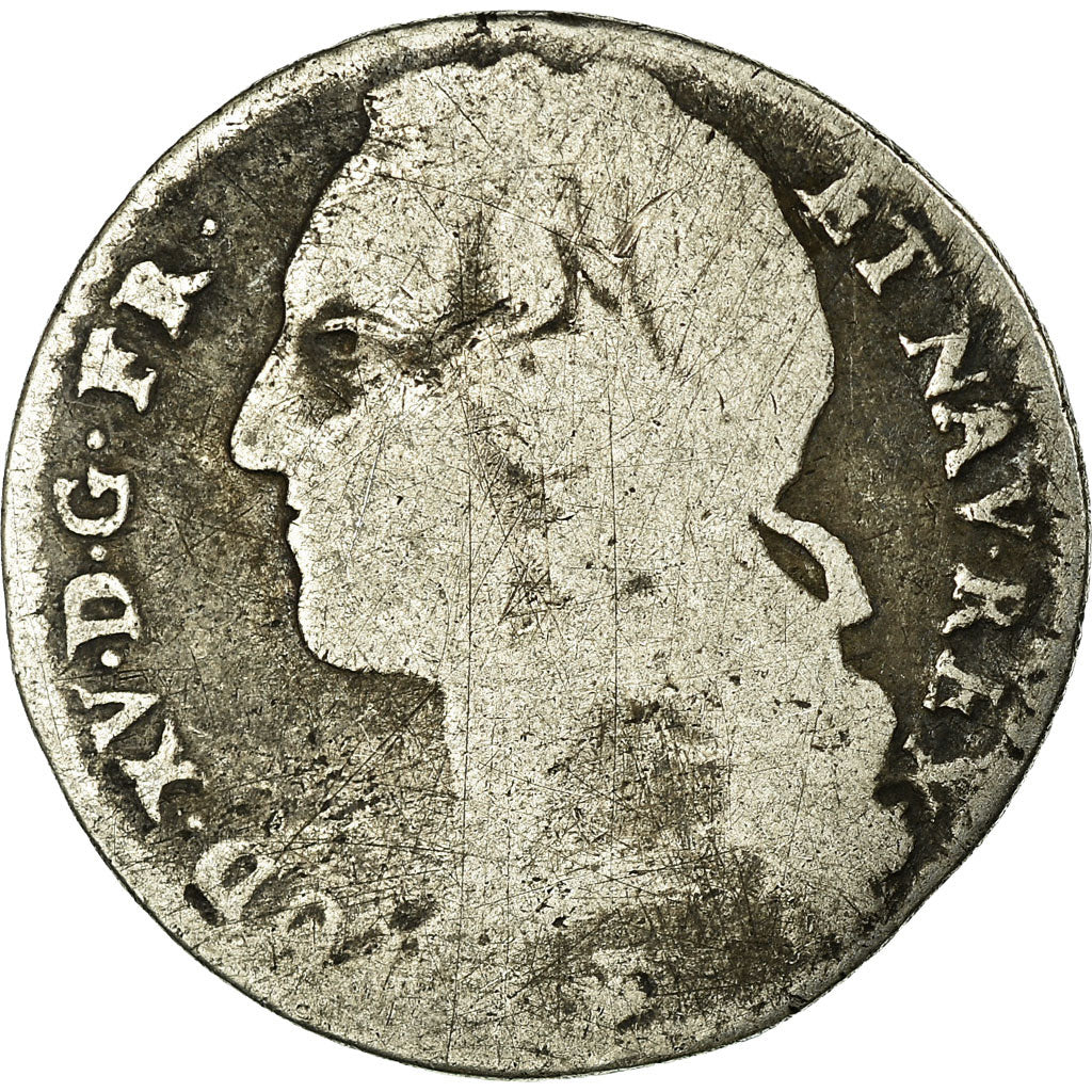 Monnaie, France, Louis XV, 1/10 Écu au bandeau, 1746, Metz, B+, Argent